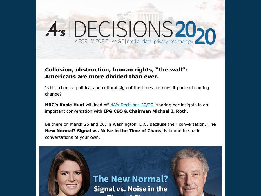 4A's Decisions Event Email