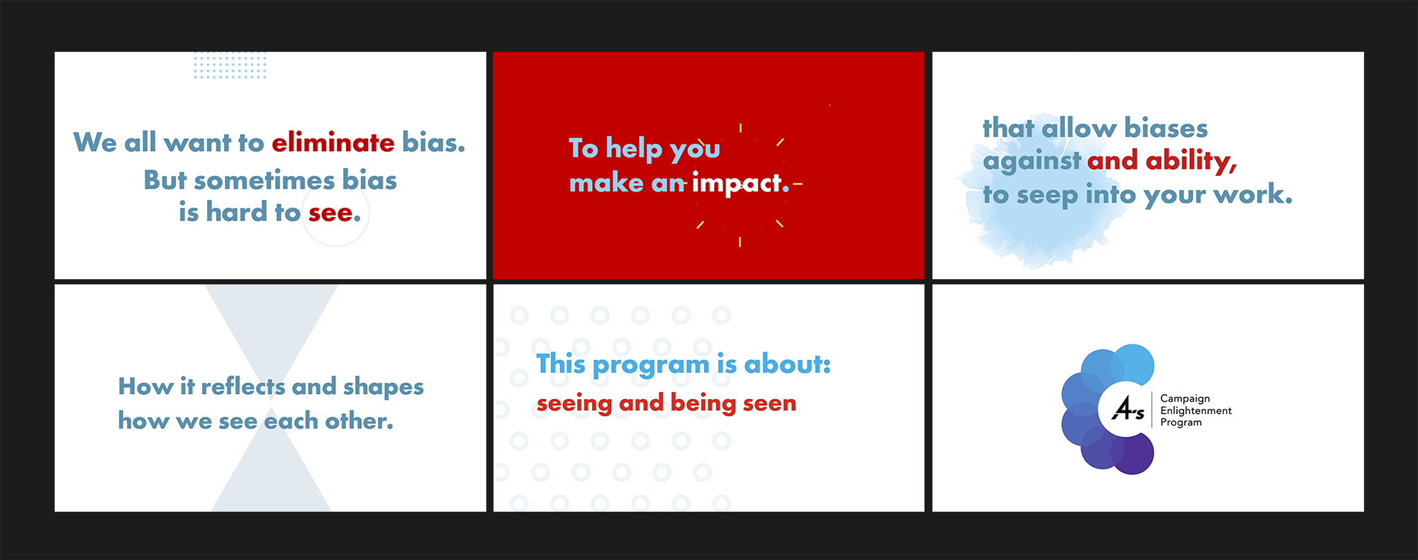 Storyboards for promotional video for 4A's Campaign Enlightenment Program