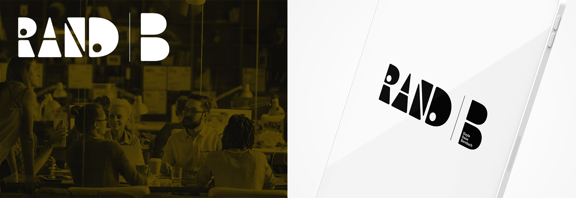 Examples of Rand DDB logo in white and black